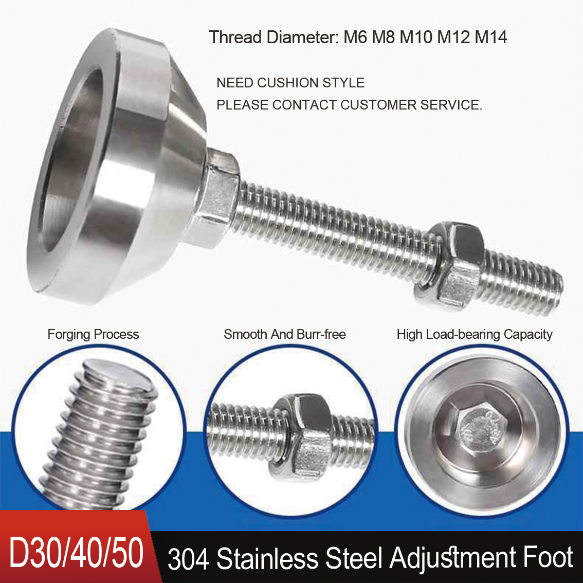 Heavy Equipment Grinder - 304 Stainless Steel Heavy-Duty Foot Cup