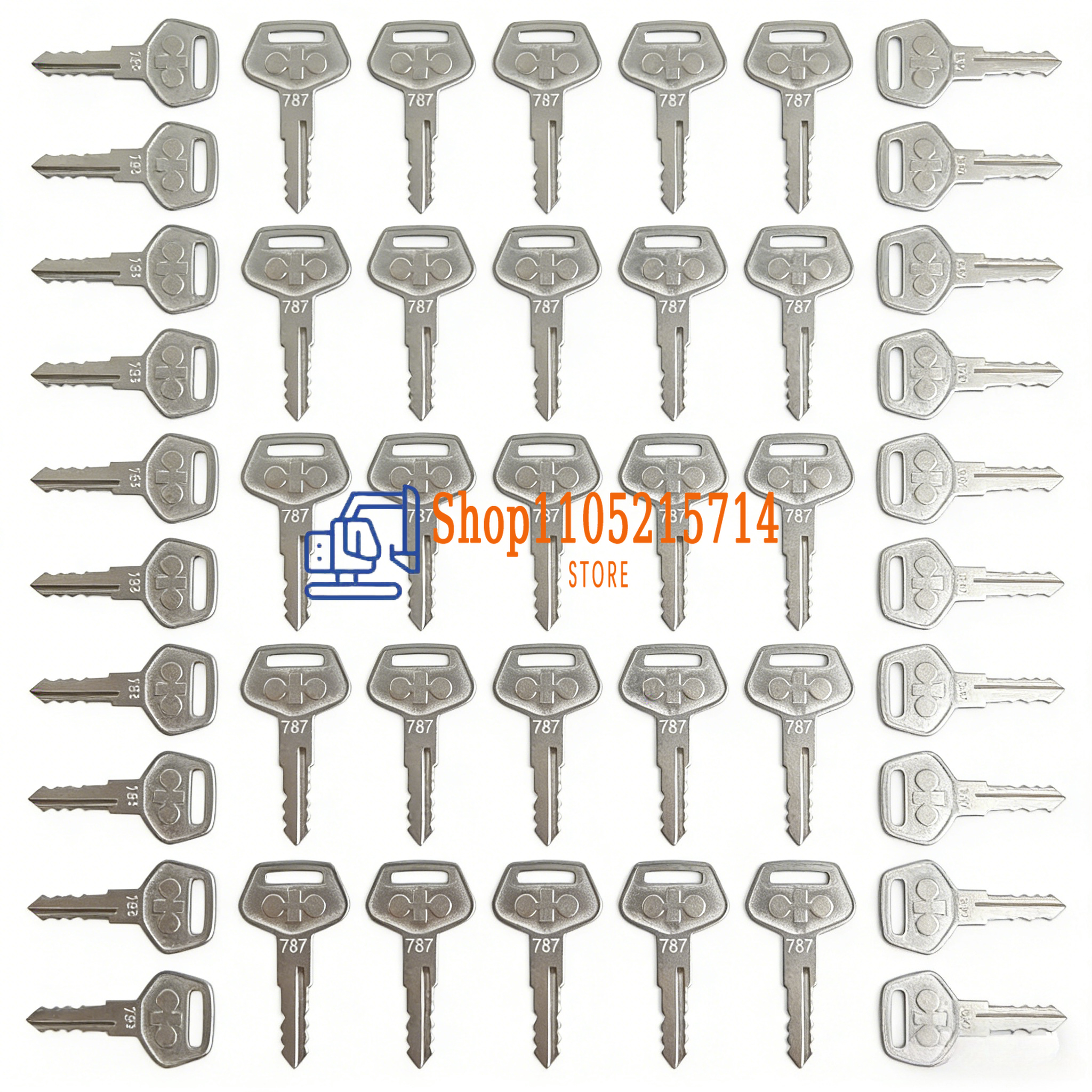 Heavy Equipment Loader - 50PCS 787 Ignition Key for Komatsu
