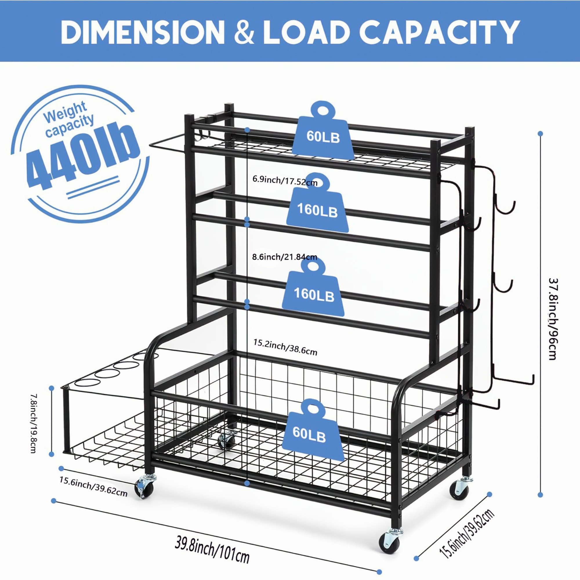 Blacksmith 4 Tier Storage Rack - Heavy Equipment In Kitchen 리뷰 및 가격